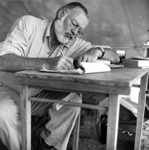 Ernest Heminngway writing in Cuba