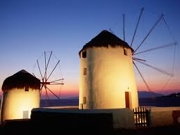 Windmills at Mykonos, Greece
