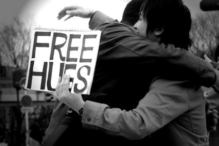 Free hugs B&W
